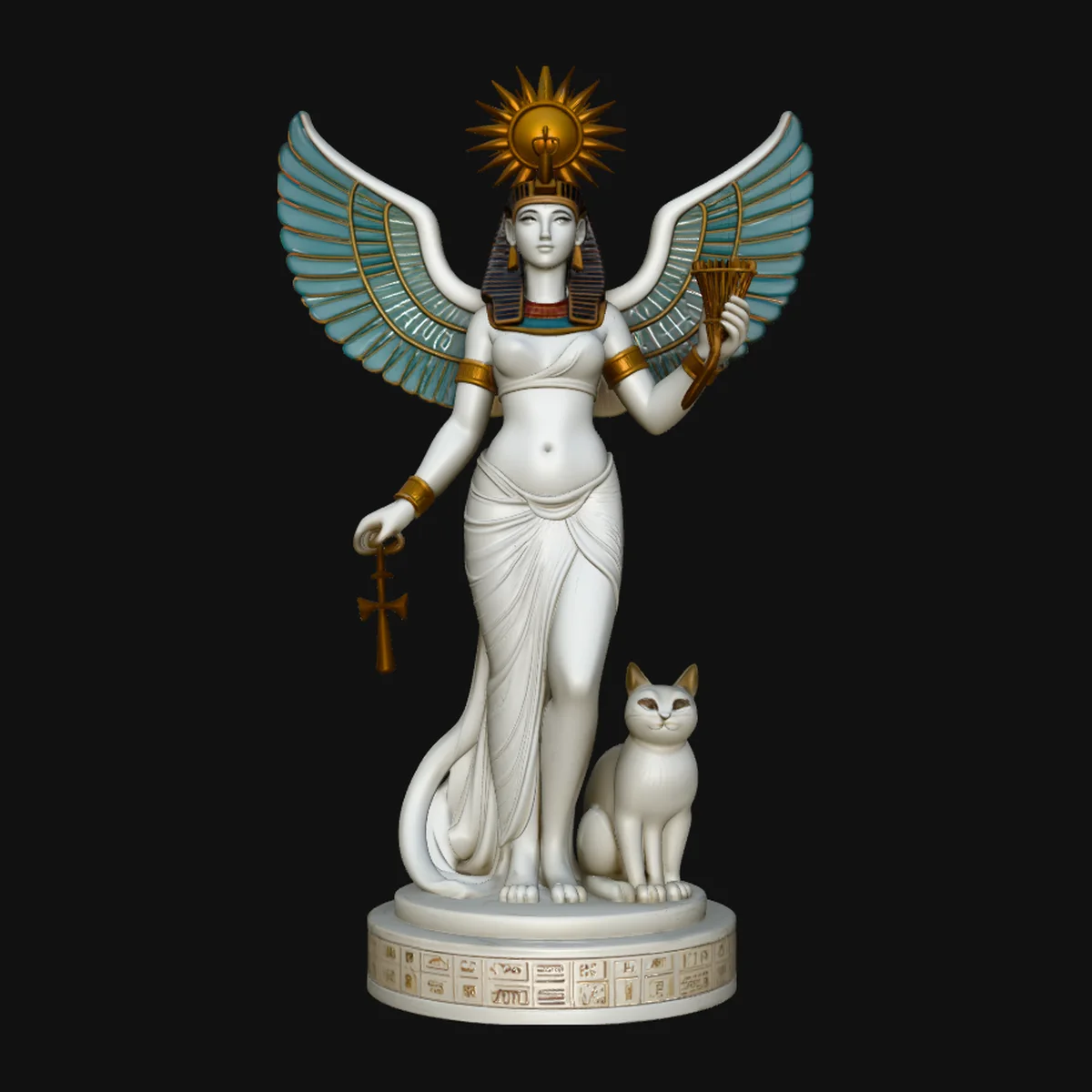 Isis Winged Goddess Statue Design 3