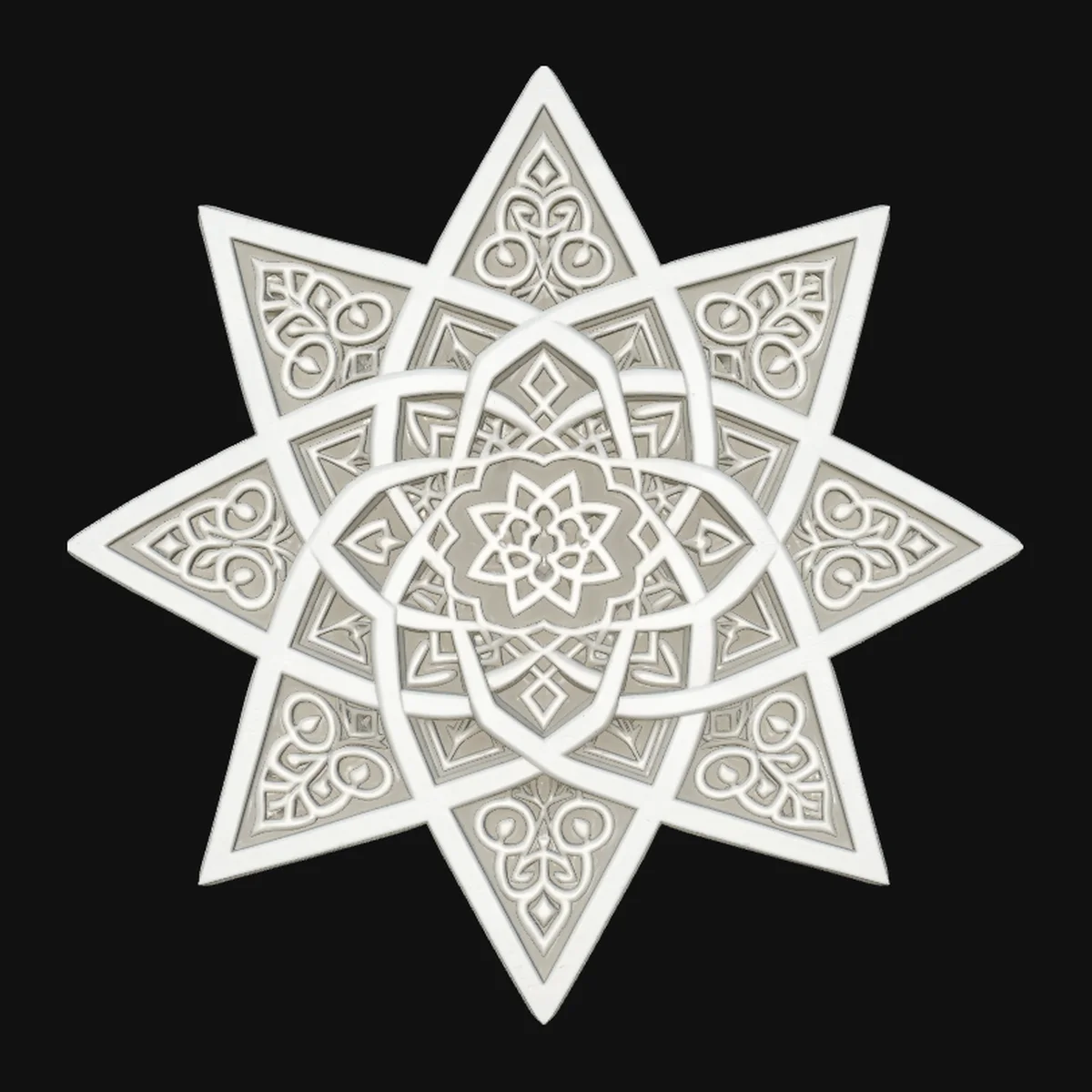 Islamic Geometric Star Medallion Pendant Design 2