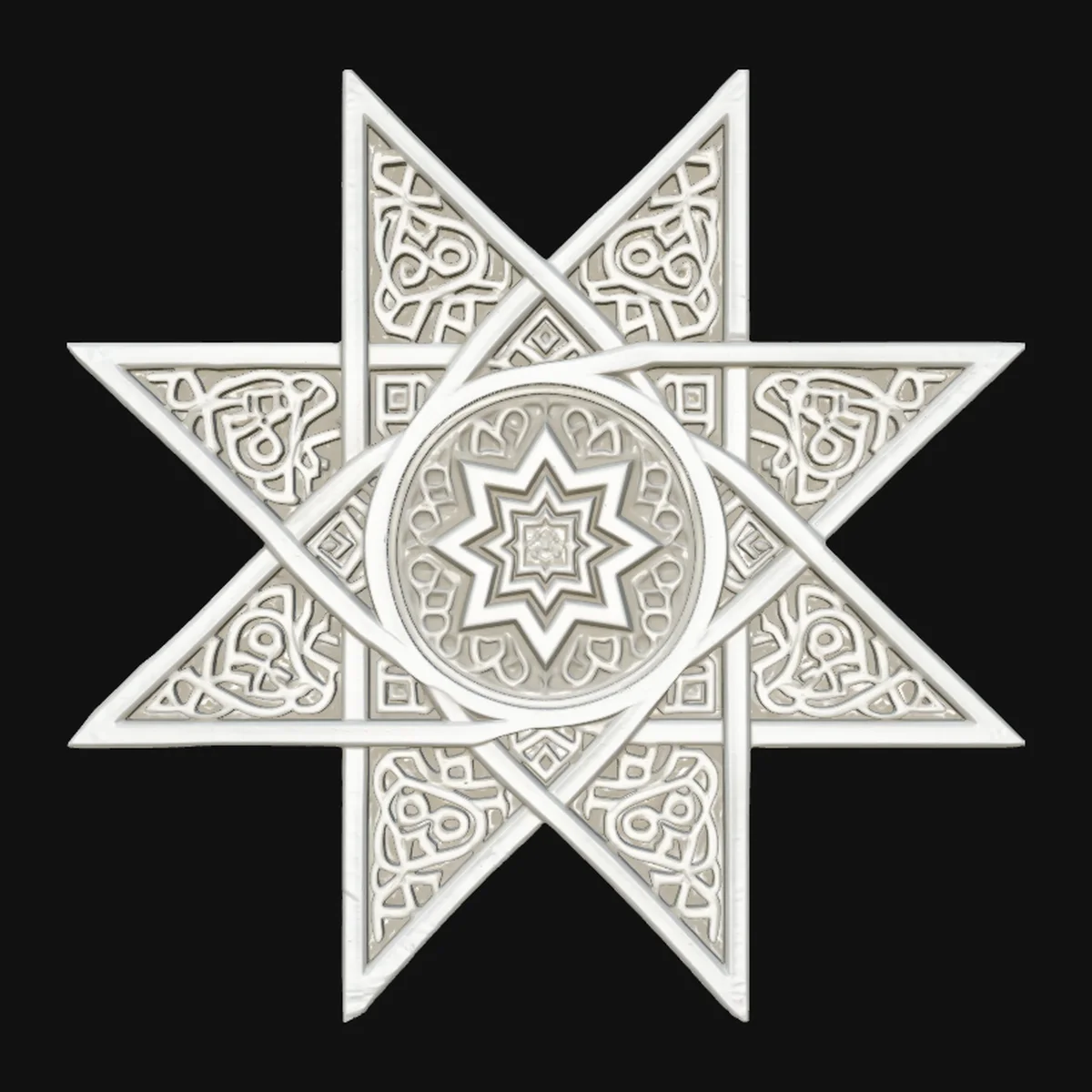Islamic Geometric Star Medallion Pendant Design 3