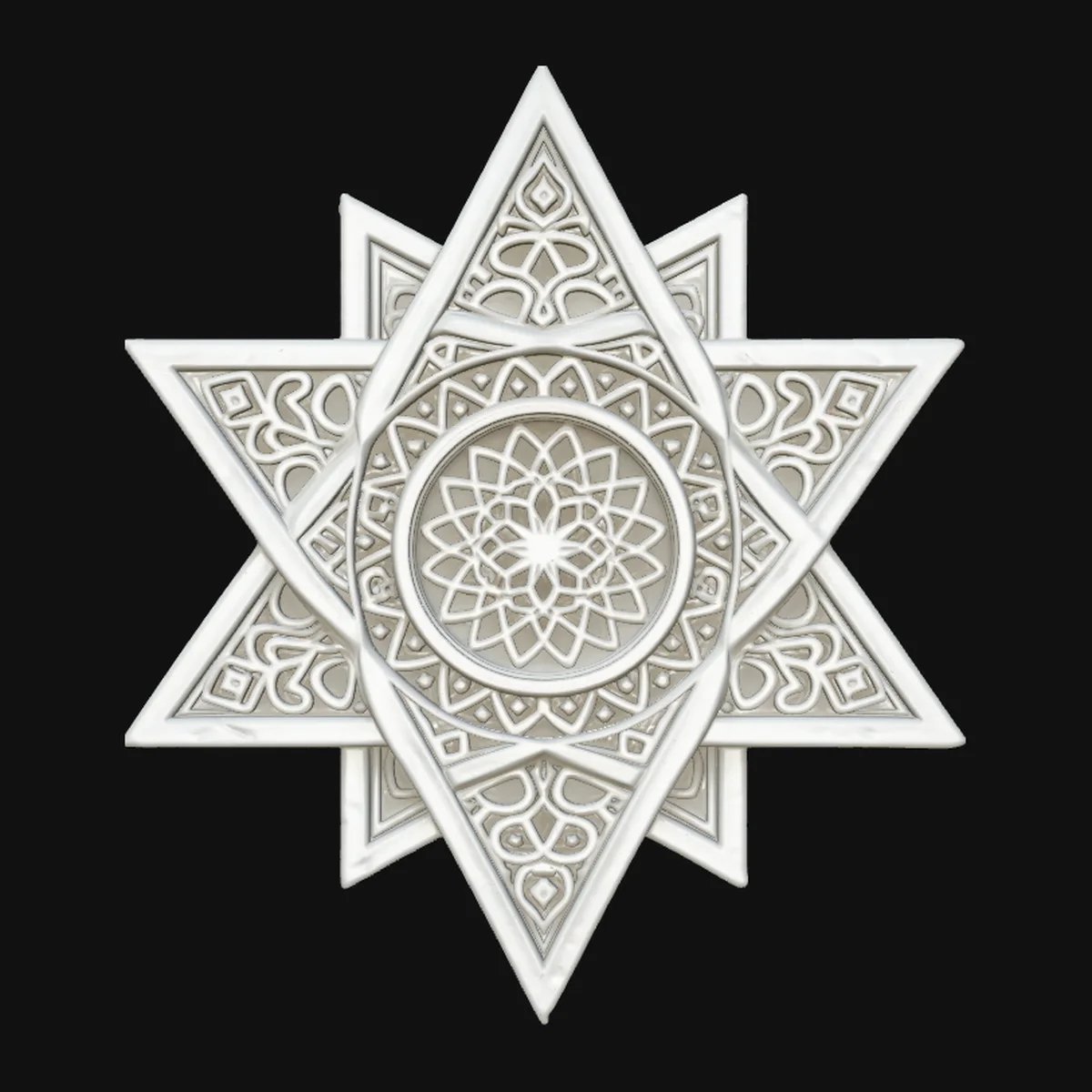 Islamic Geometric Star Medallion Pendant Design 4