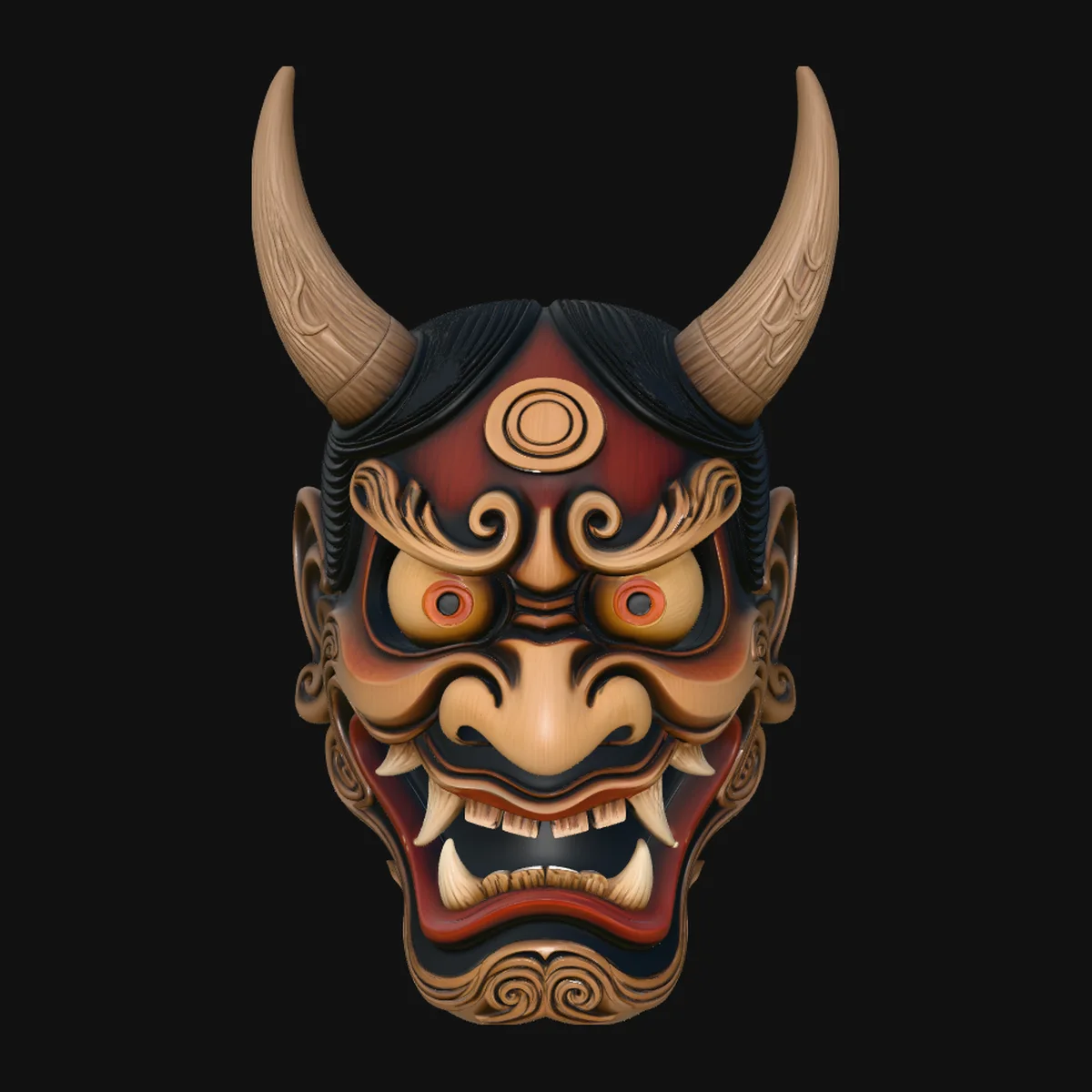 Japanese Oni Mask Design 1