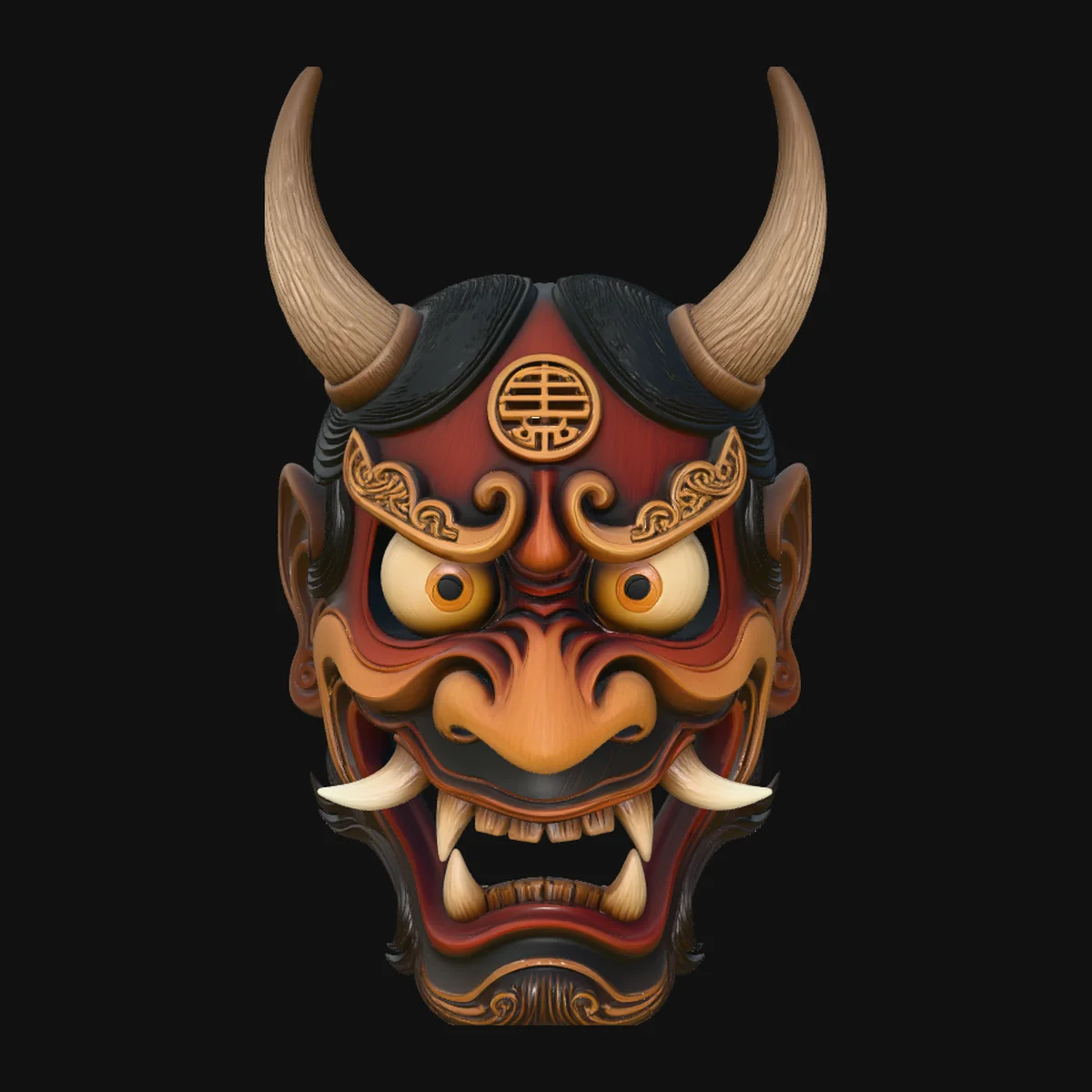 Japanese Oni Mask Design 2