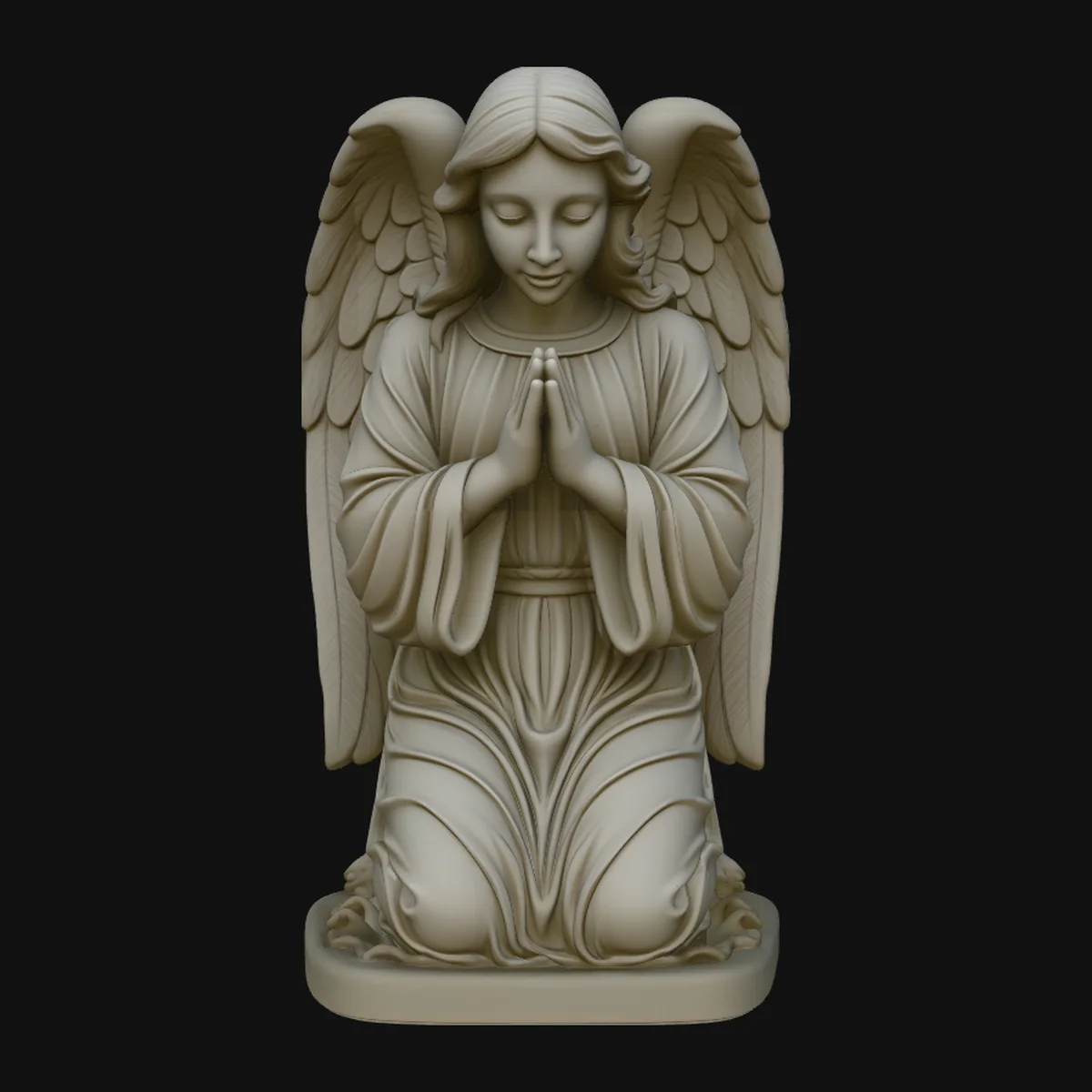Kneeling Praying Angel Statue Design 3