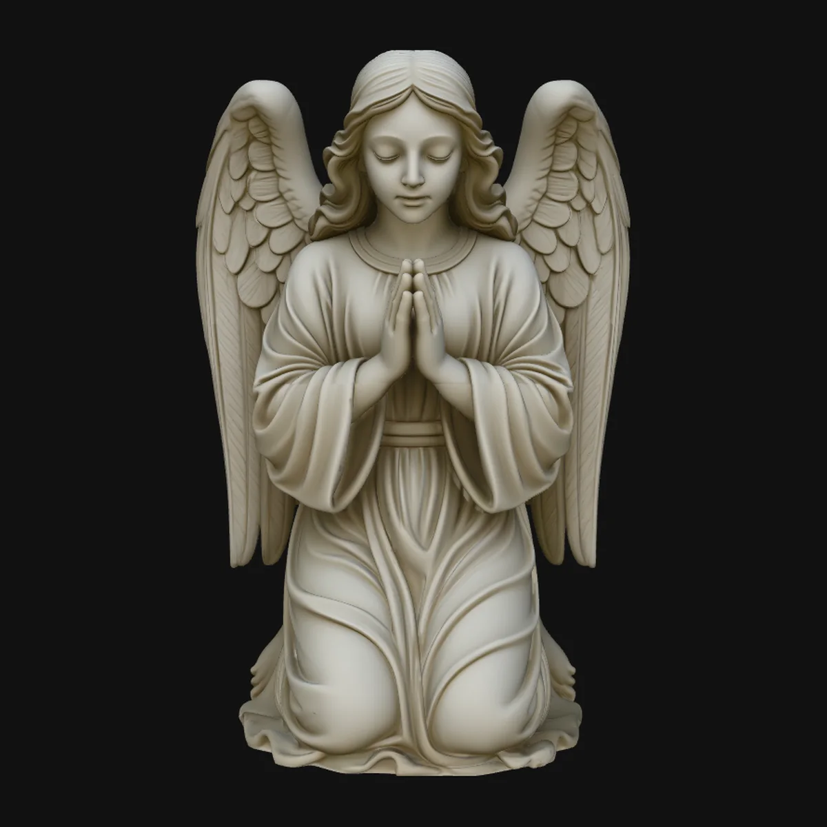Kneeling Praying Angel Statue Design 4