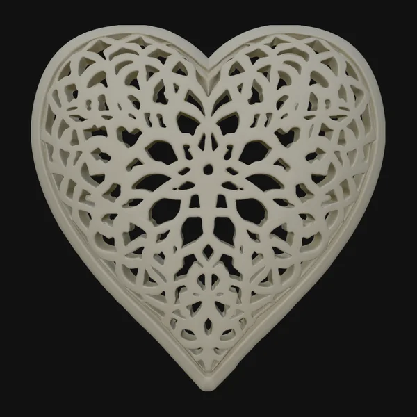 Lace Pattern Heart Pendant Design 1
