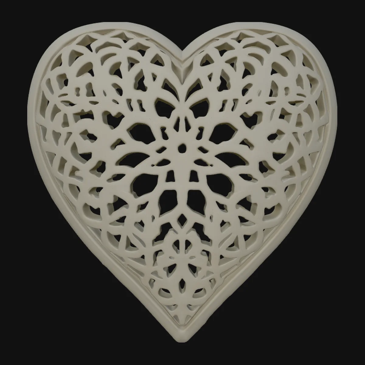 Lace Pattern Heart Pendant Design 1