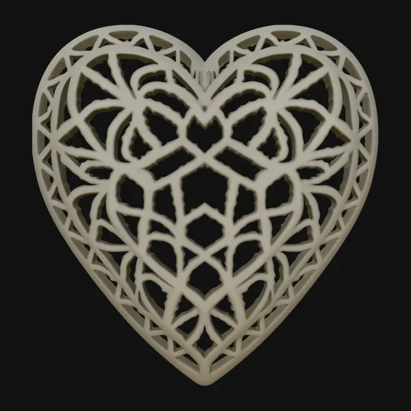 Lace Pattern Heart Pendant Design 2
