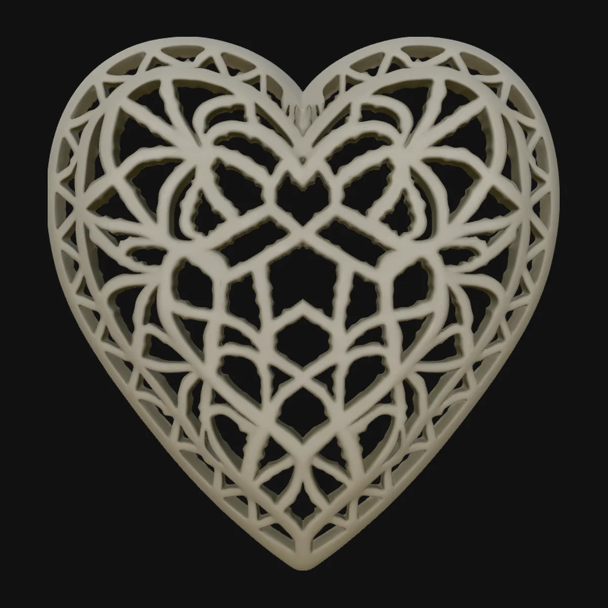 Lace Pattern Heart Pendant Design 2
