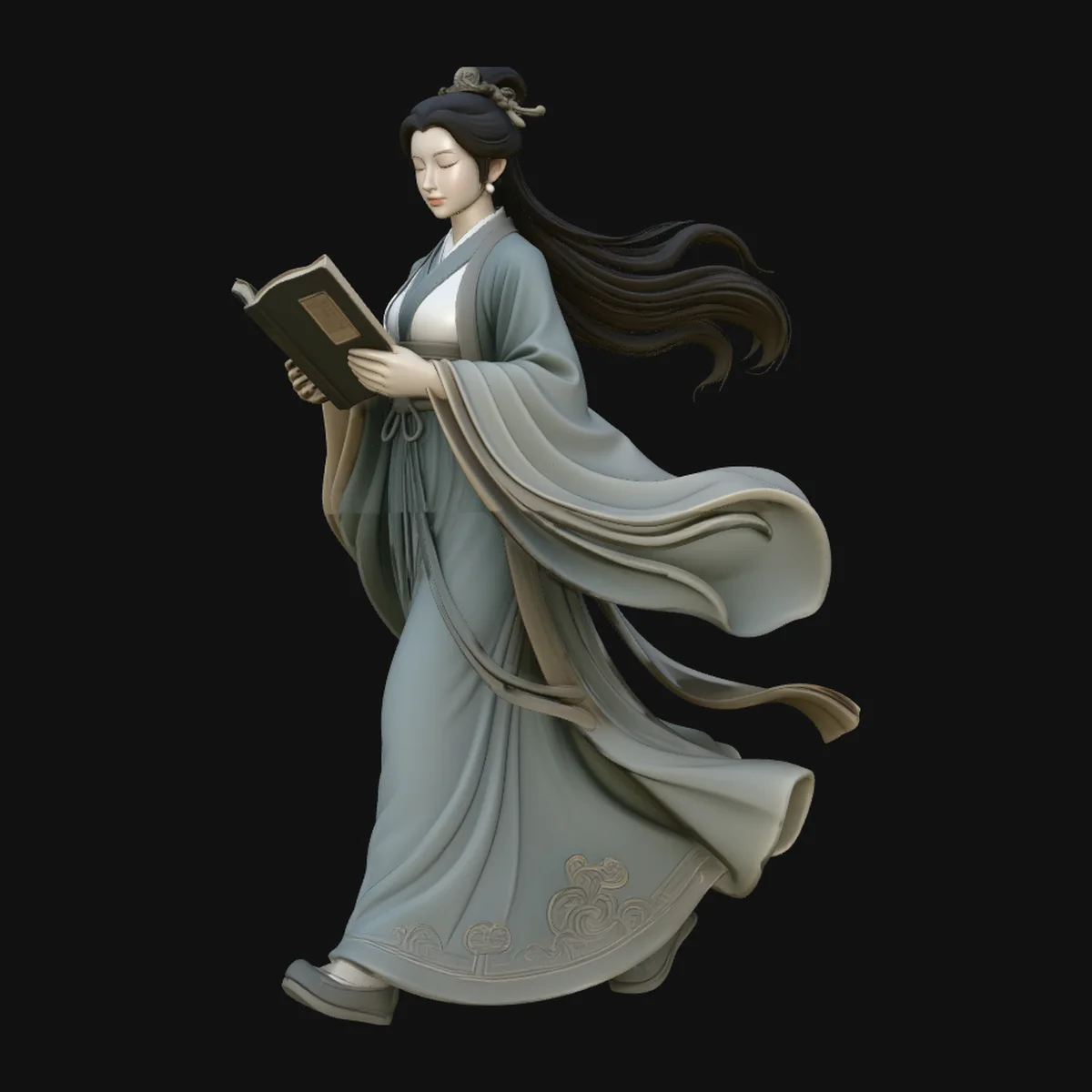 Lady Reading a Book Statue Design 1