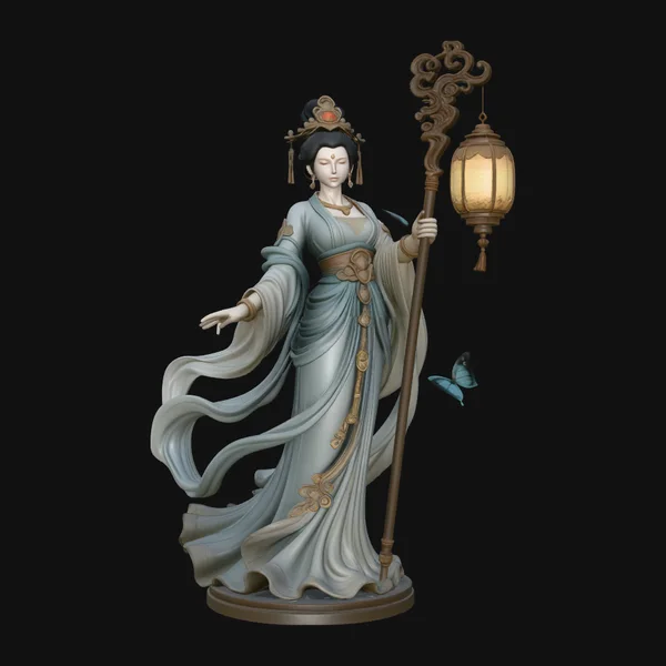 Lantern Bearer Goddess Statue Design 1
