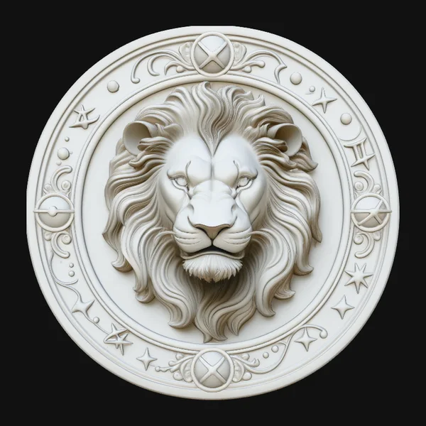 Leo Zodiac Relief Medallion Pendant Design 2