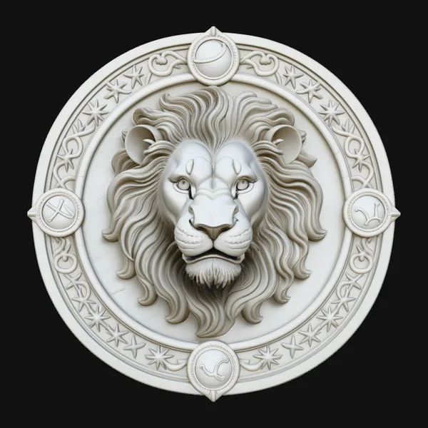 Leo Zodiac Relief Medallion Pendant Design 3