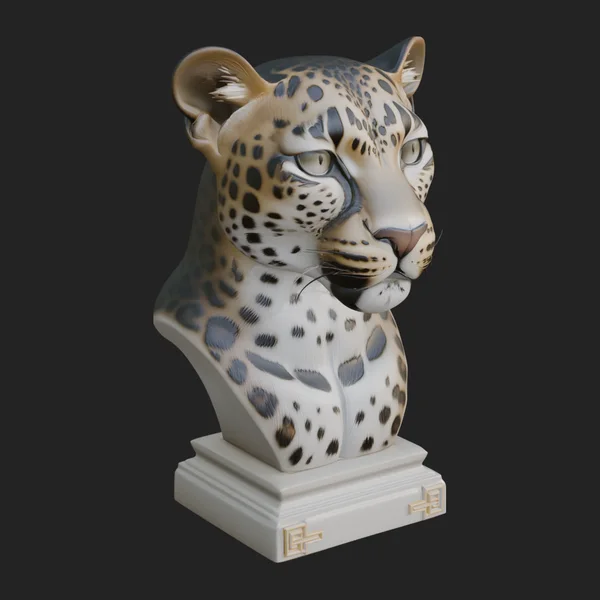 Leopard Bust Statue Design 1