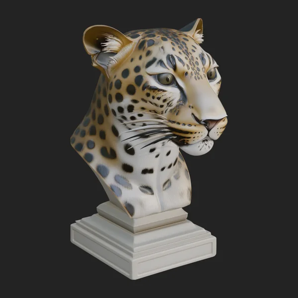 Leopard Bust Statue Design 2