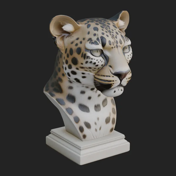 Leopard Bust Statue Design 4