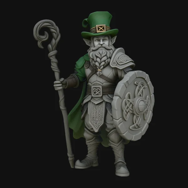 Leprechaun Warrior with Shield Statue Design 1