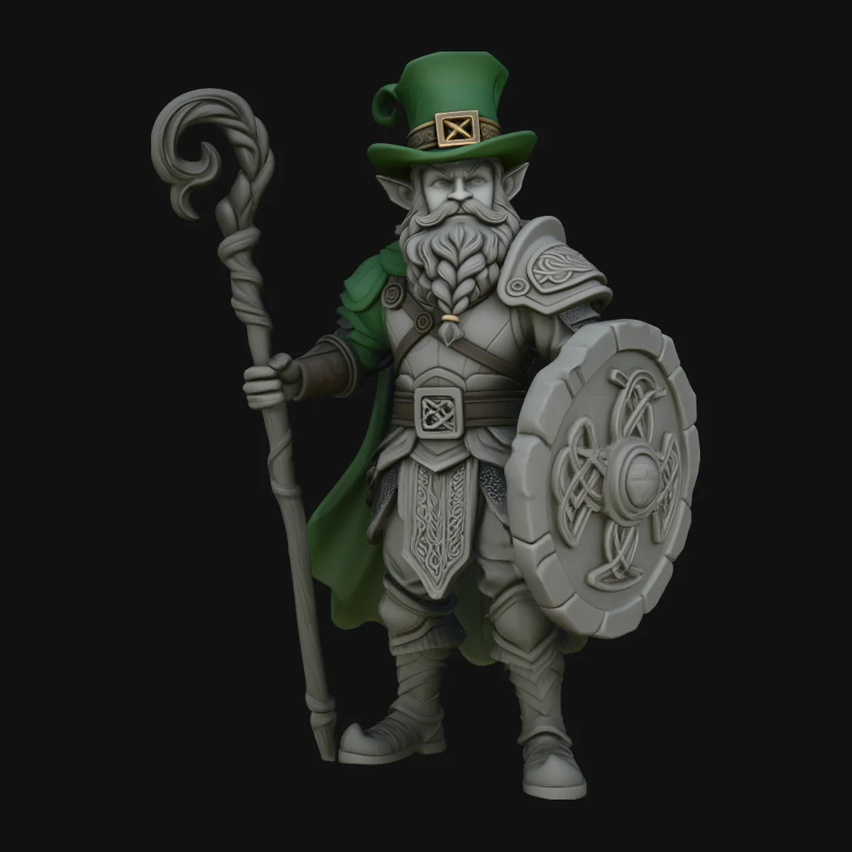 Leprechaun Warrior with Shield Statue Design 1