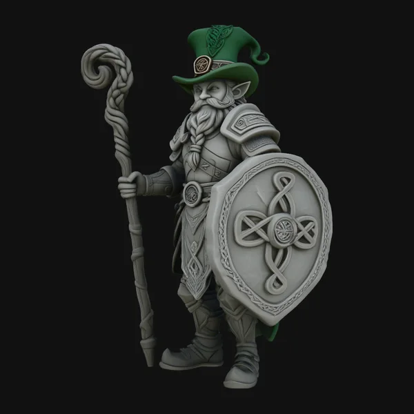 Leprechaun Warrior with Shield Statue Design 3