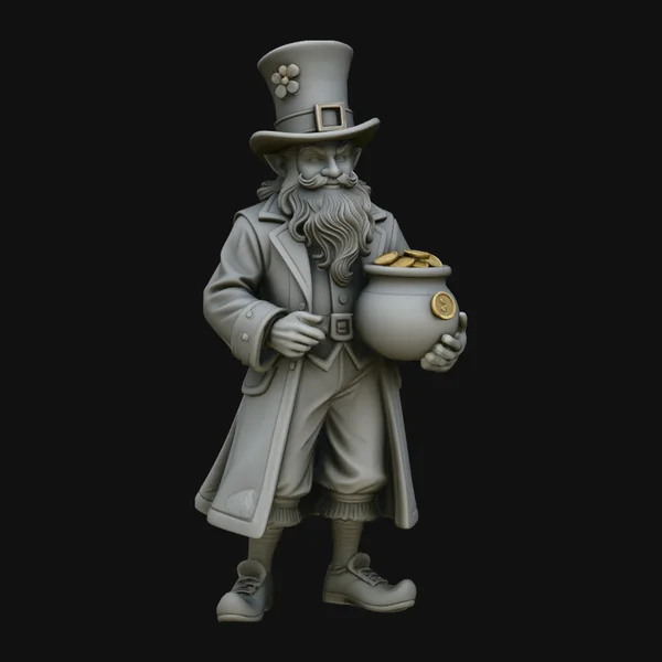 Leprechaun with Pot of Gold Statue Design 2