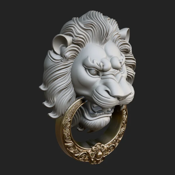 Lion Head Door Knocker Plaque Design 2