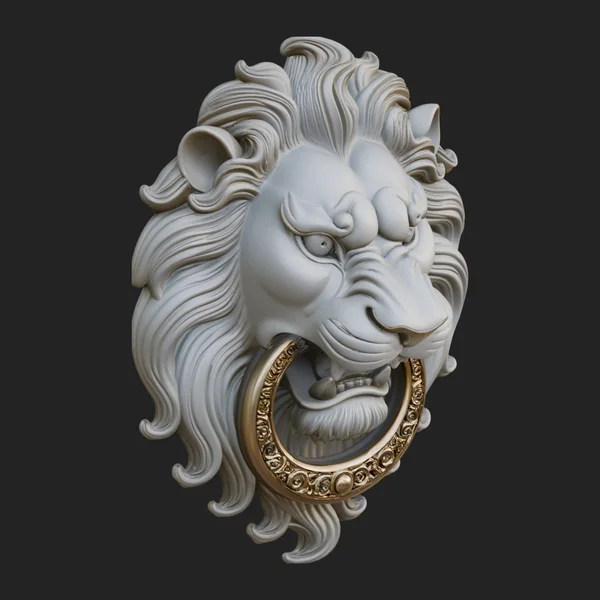 Lion Head Door Knocker Plaque Design 4
