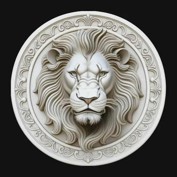 Lion Head Relief Medallion Pendant Design 1