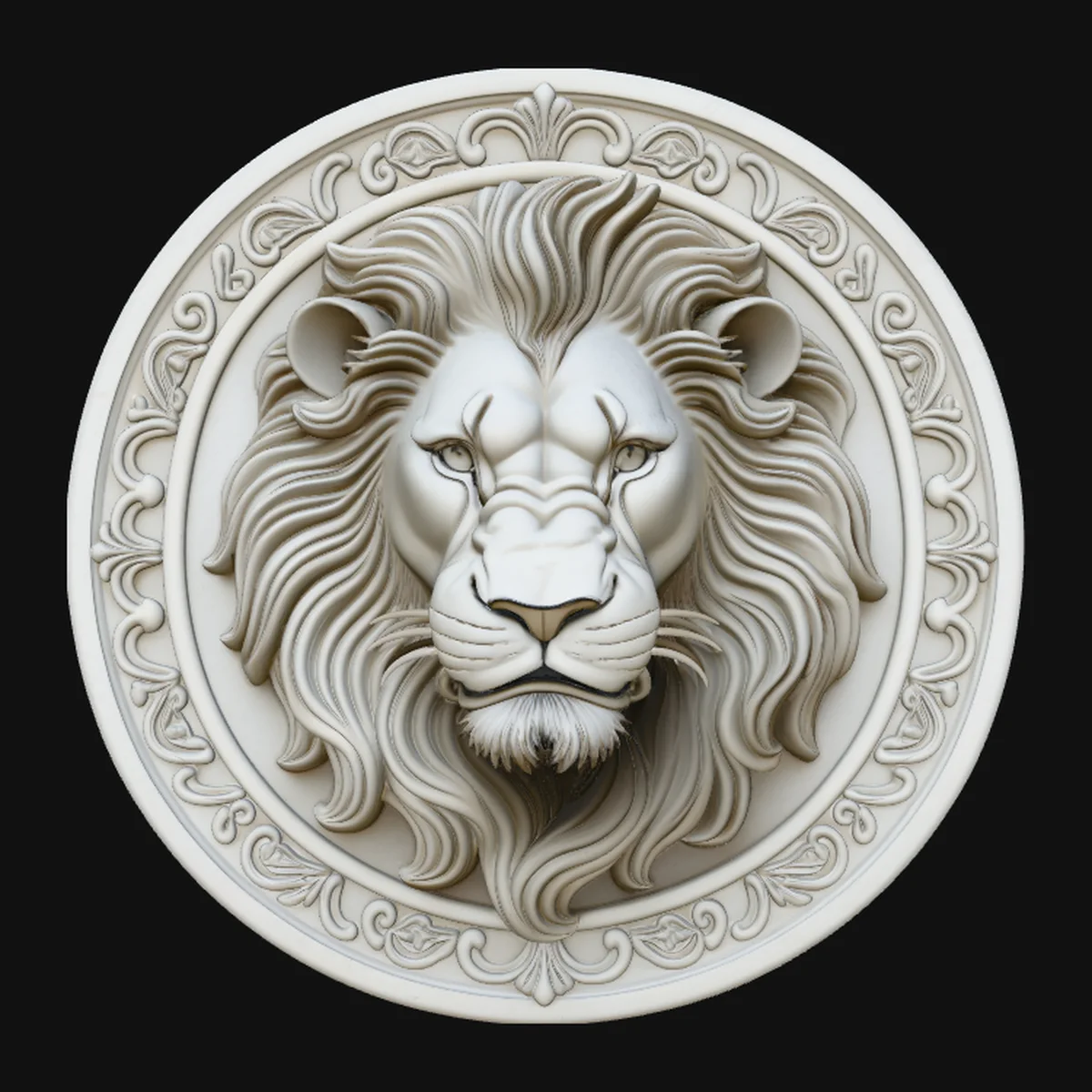 Lion Head Relief Medallion Pendant Design 1
