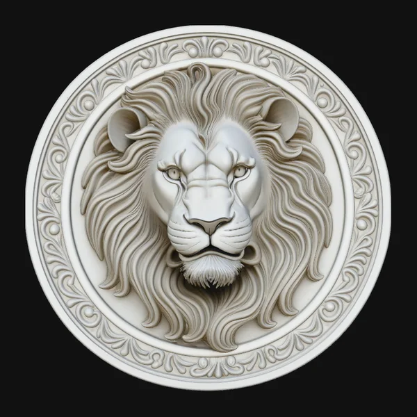 Lion Head Relief Medallion Pendant Design 2
