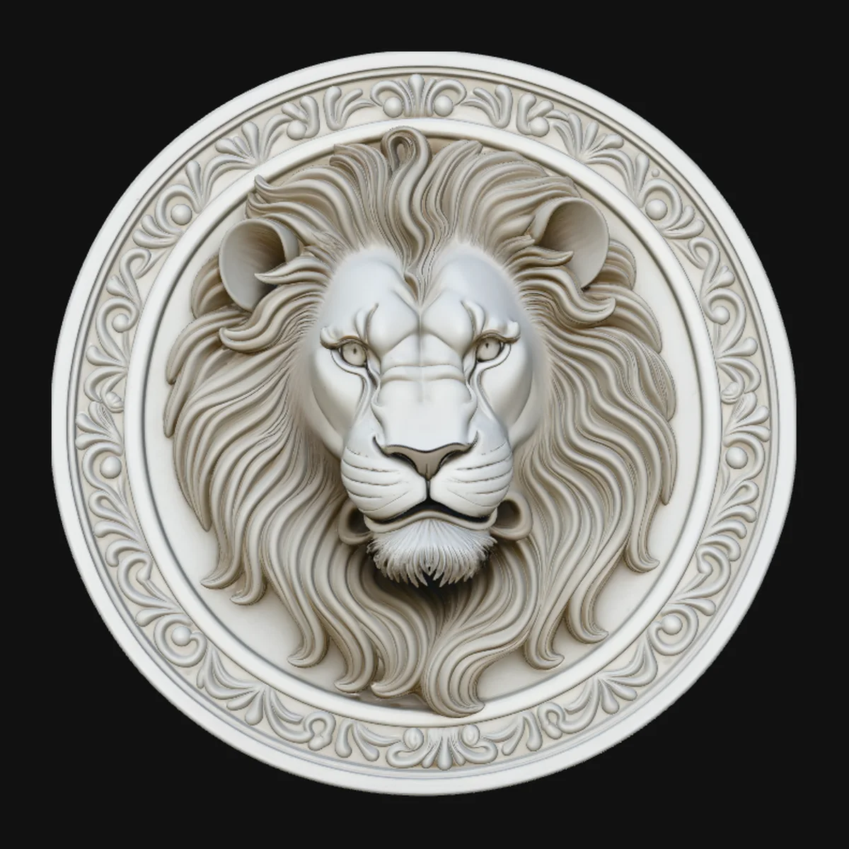 Lion Head Relief Medallion Pendant Design 2