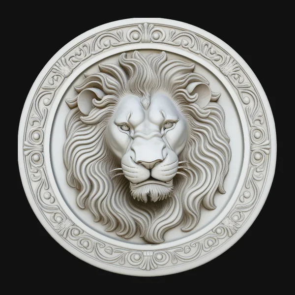 Lion Head Relief Medallion Pendant Design 3