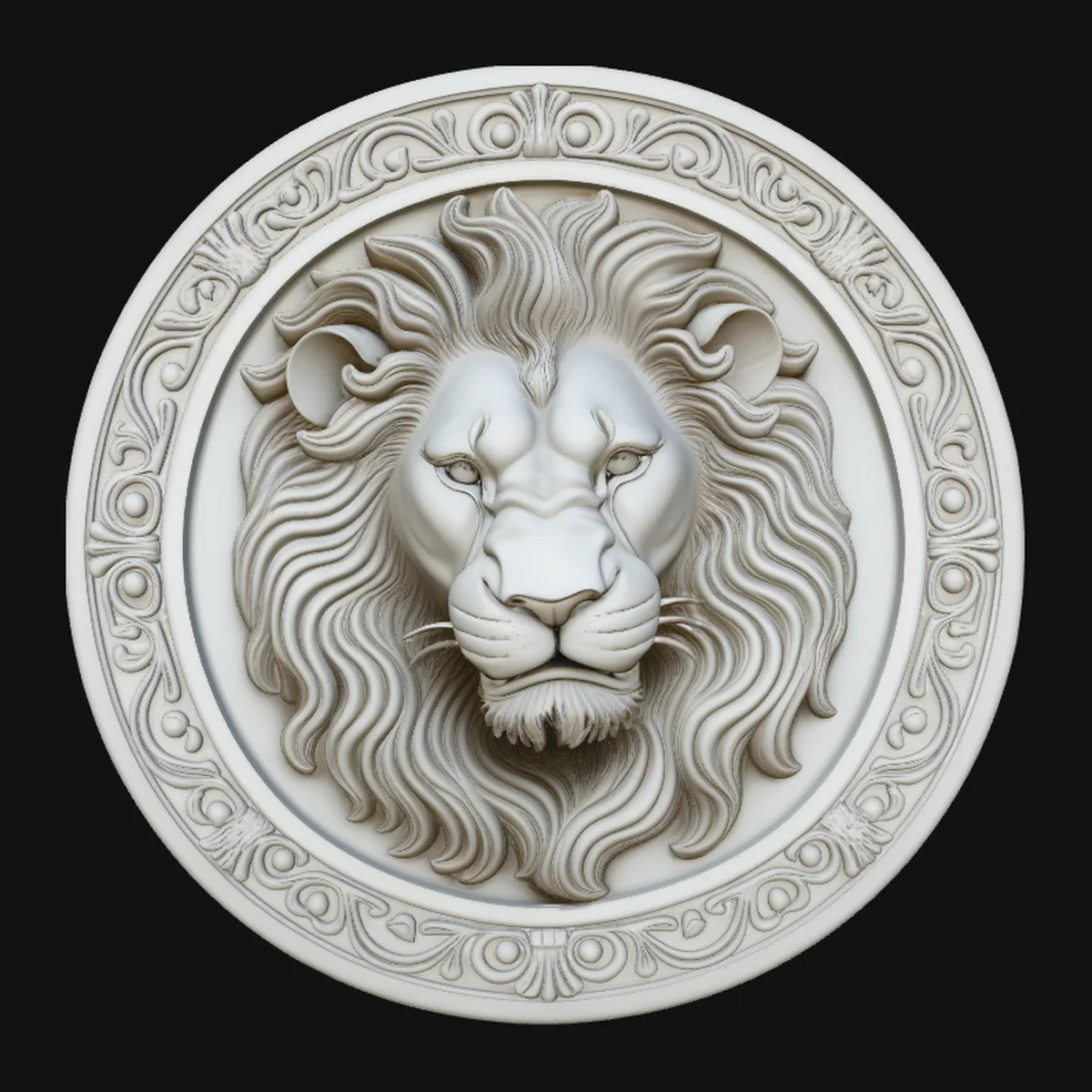 Lion Head Relief Medallion Pendant Design 3