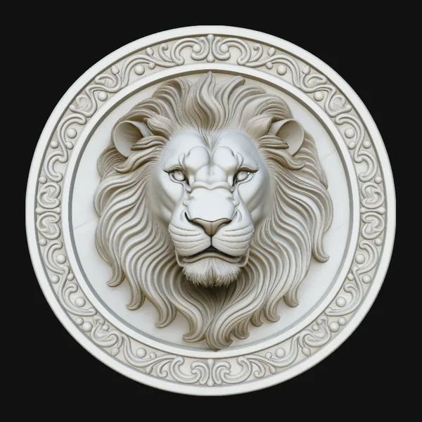 Lion Head Relief Medallion Pendant Design 4