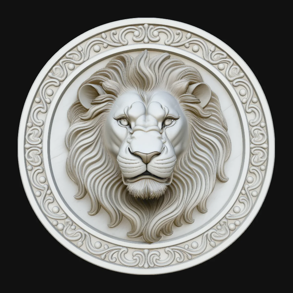 Lion Head Relief Medallion Pendant Design 4