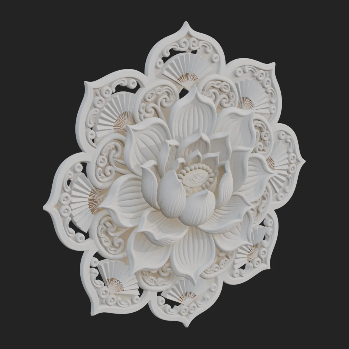 Lotus Mandala Wall Plaque Design 1