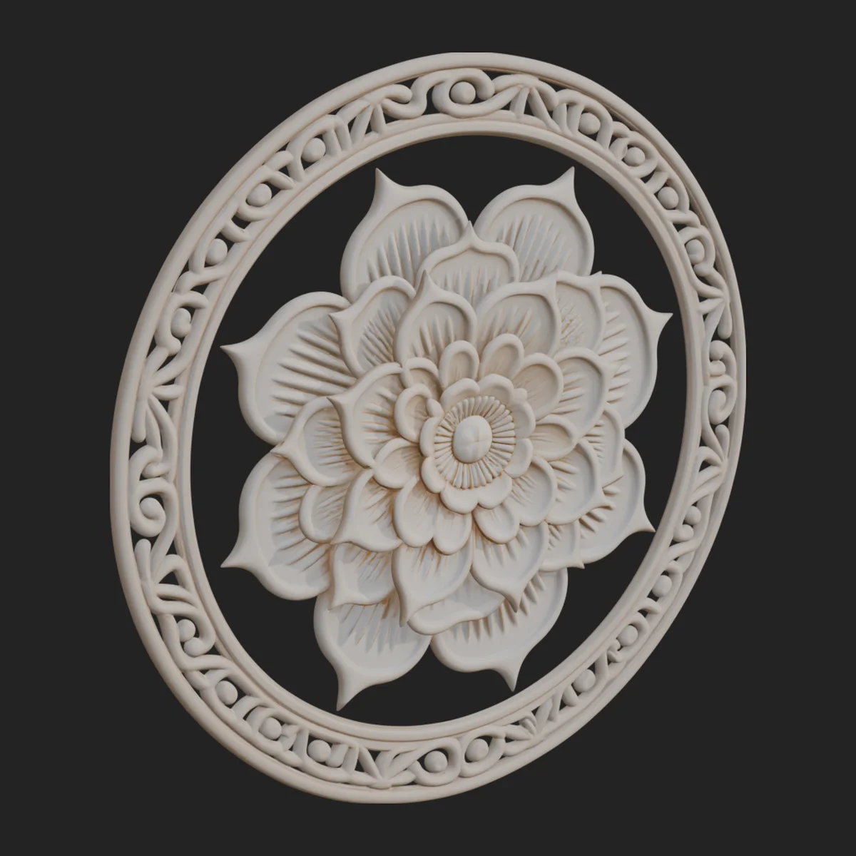 Lotus Mandala Wall Plaque Design 2