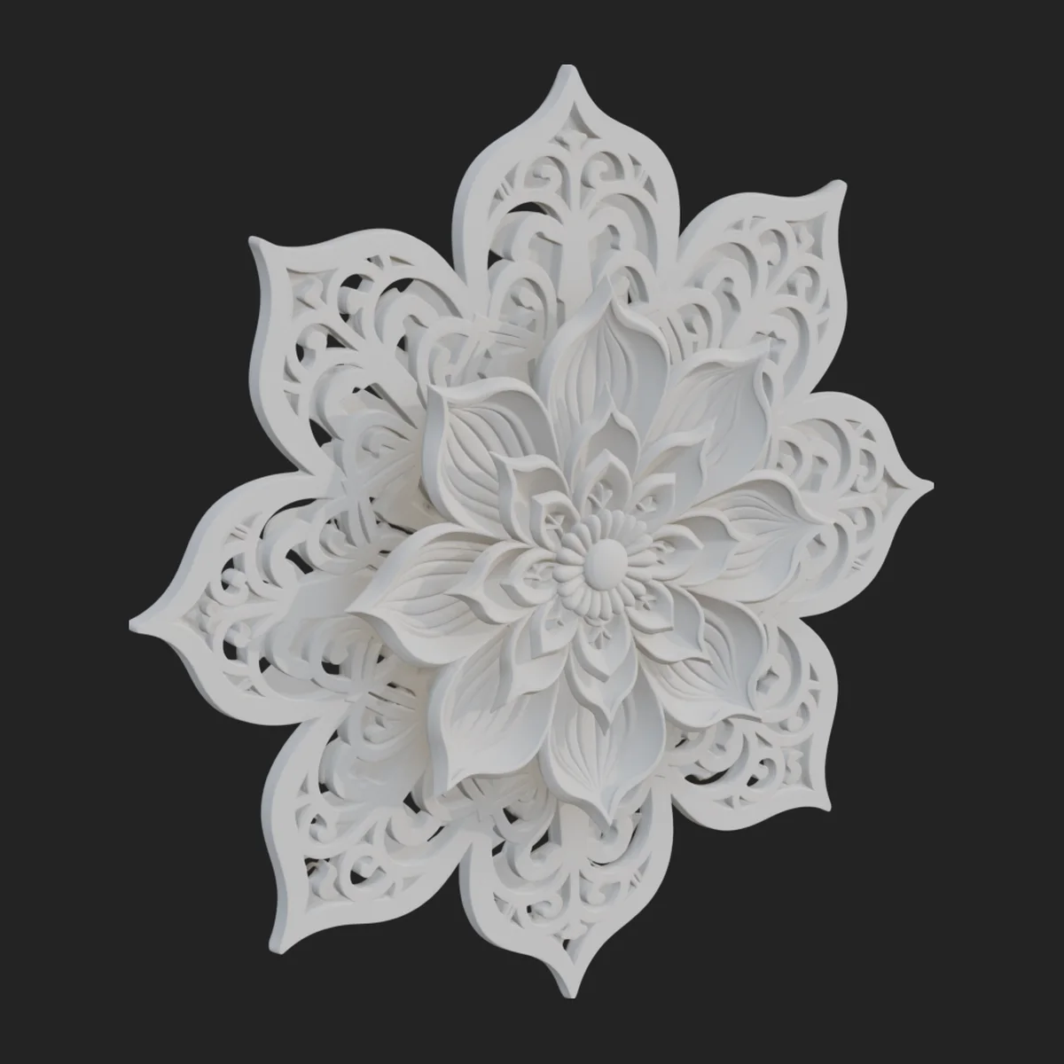 Lotus Mandala Wall Plaque Design 3