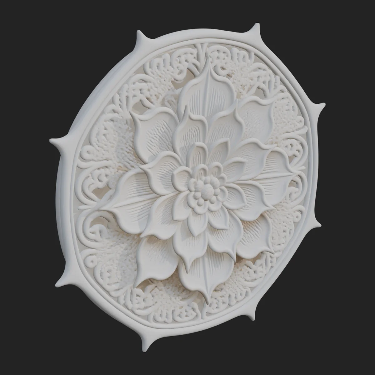 Lotus Mandala Wall Plaque Design 6
