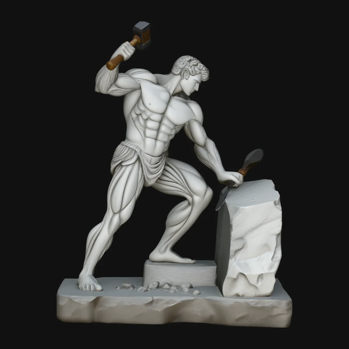 Marble Sculptor at Work Statue Design 1