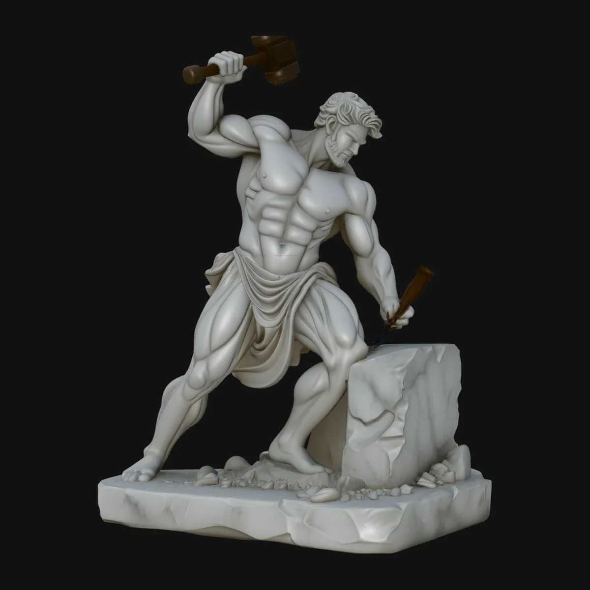 Marble Sculptor at Work Statue Design 3