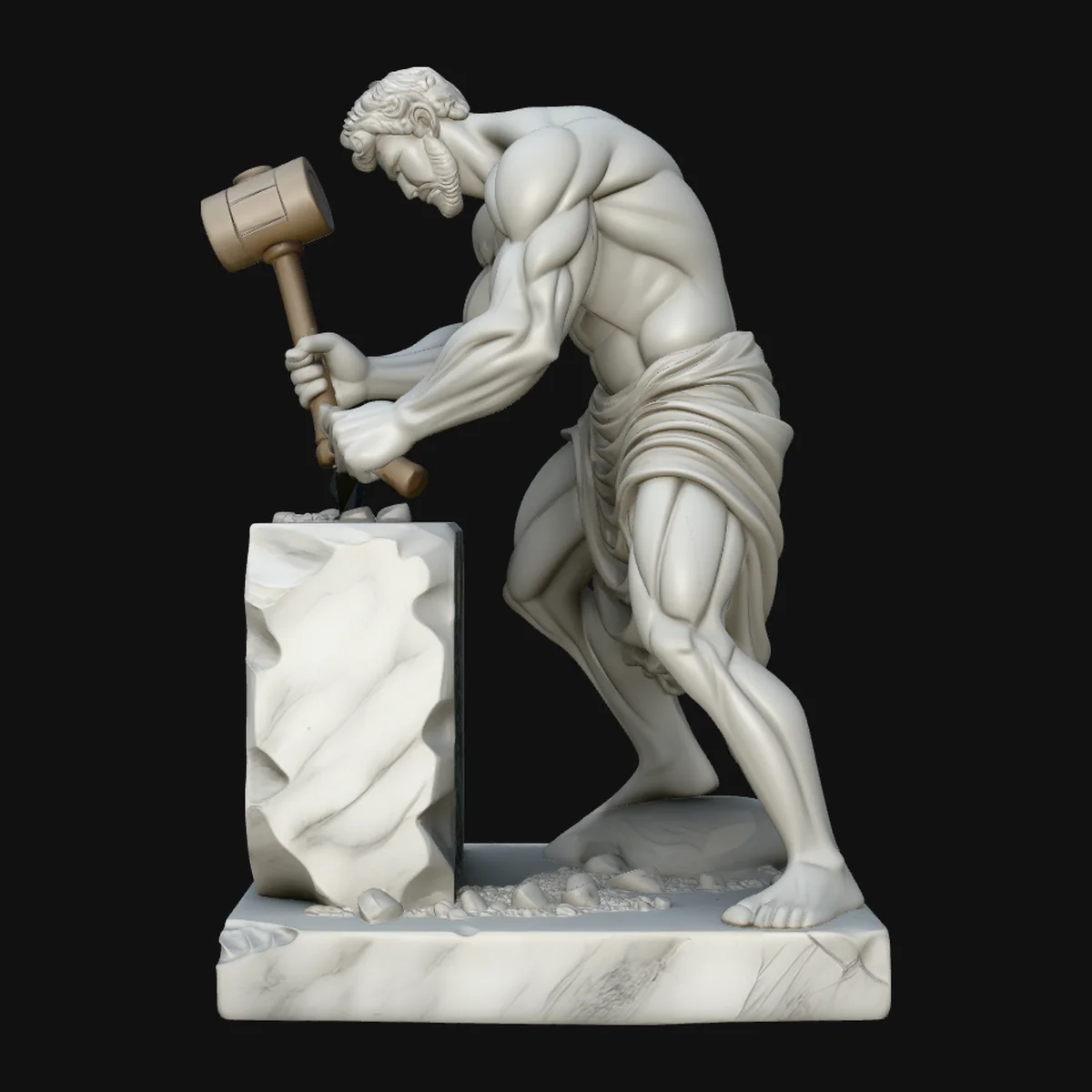 Marble Sculptor at Work Statue Design 4