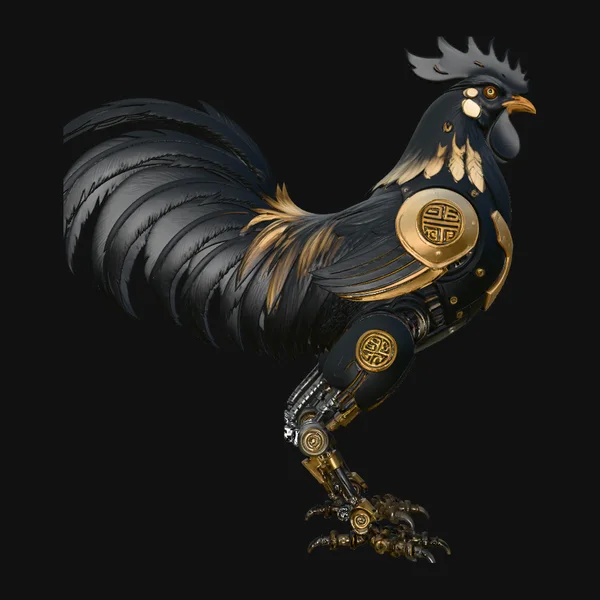 Mechanical Rooster Statue Design 1