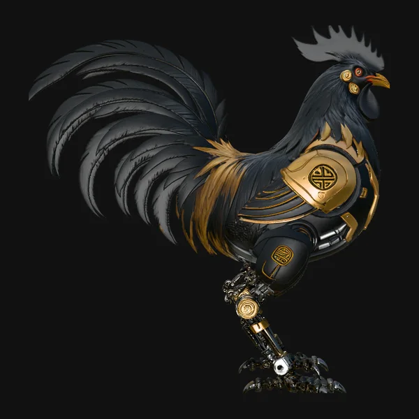 Mechanical Rooster Statue Design 3