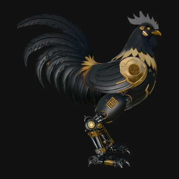 Mechanical Rooster Statue Design 4