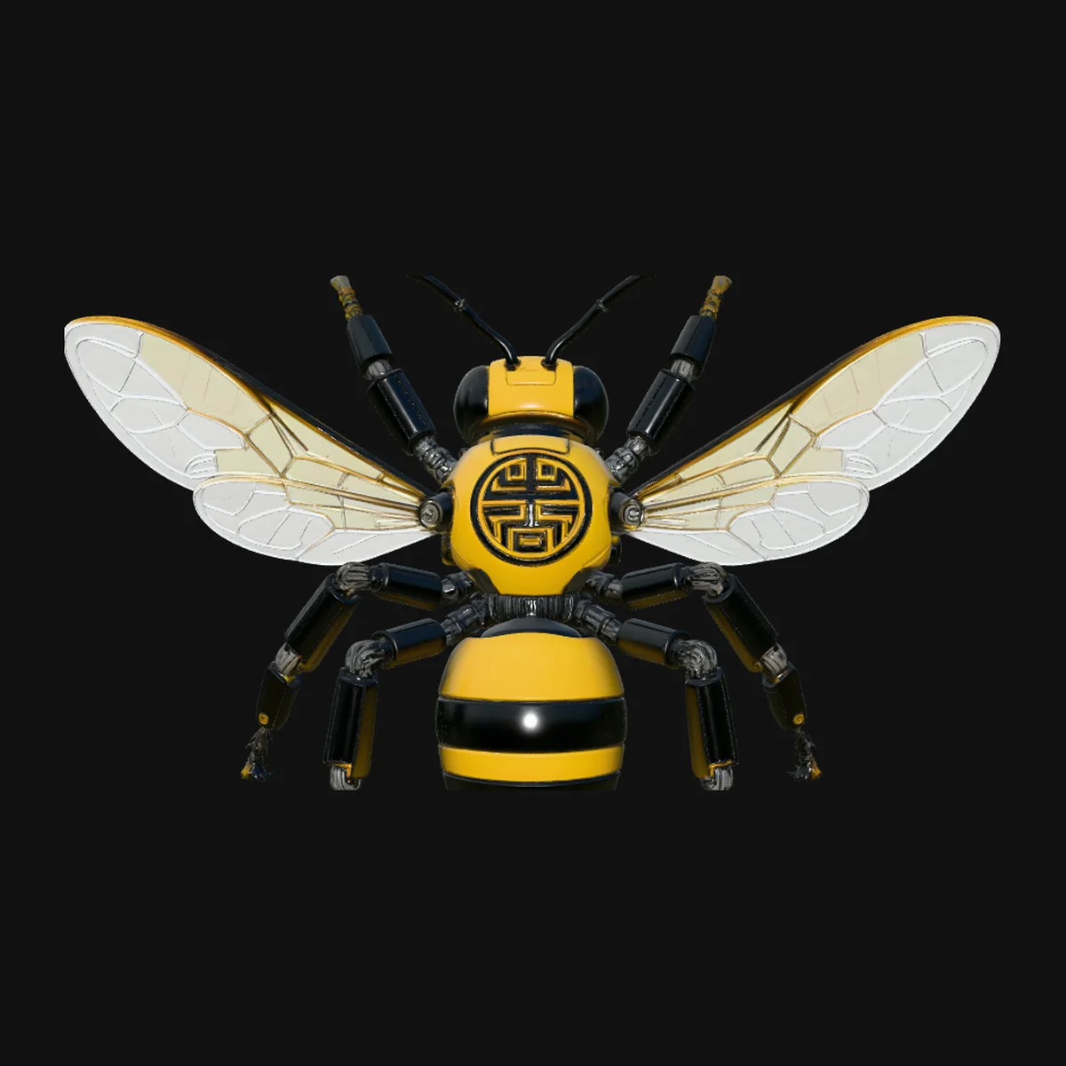 Mechanical Wasp Statue Design 3