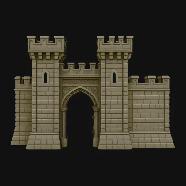Medieval Castle Gate Model Design 3