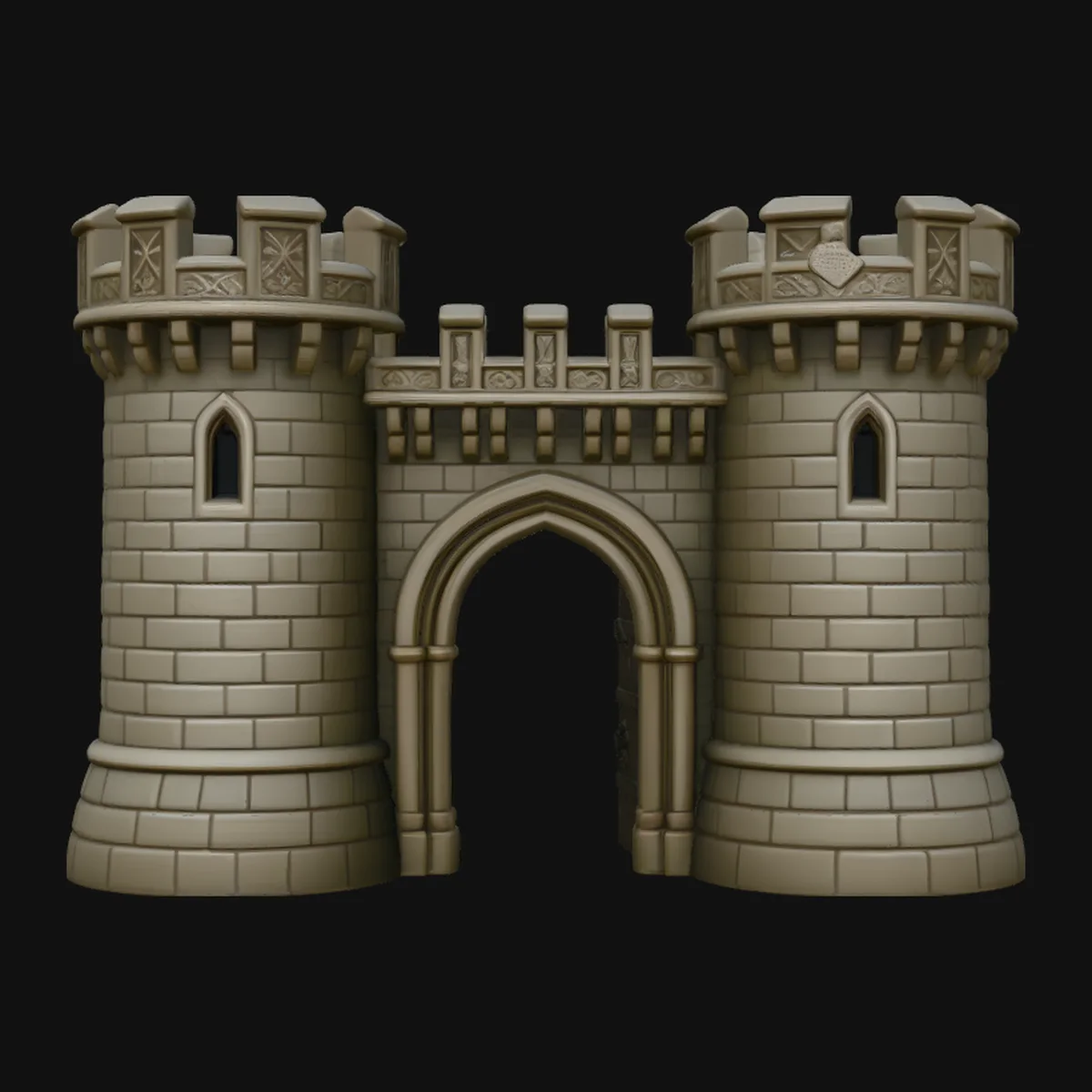 Medieval Castle Gate Model Design 4