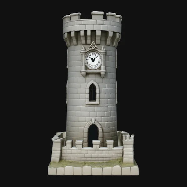 Medieval Clock Tower Model Design 2