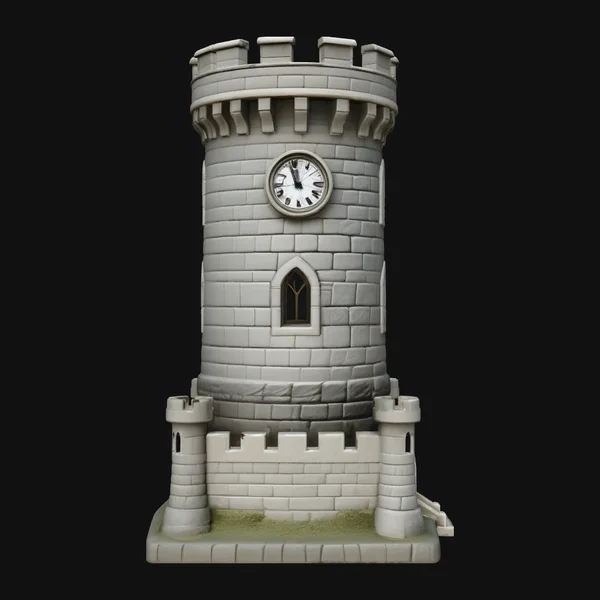 Medieval Clock Tower Model Design 3