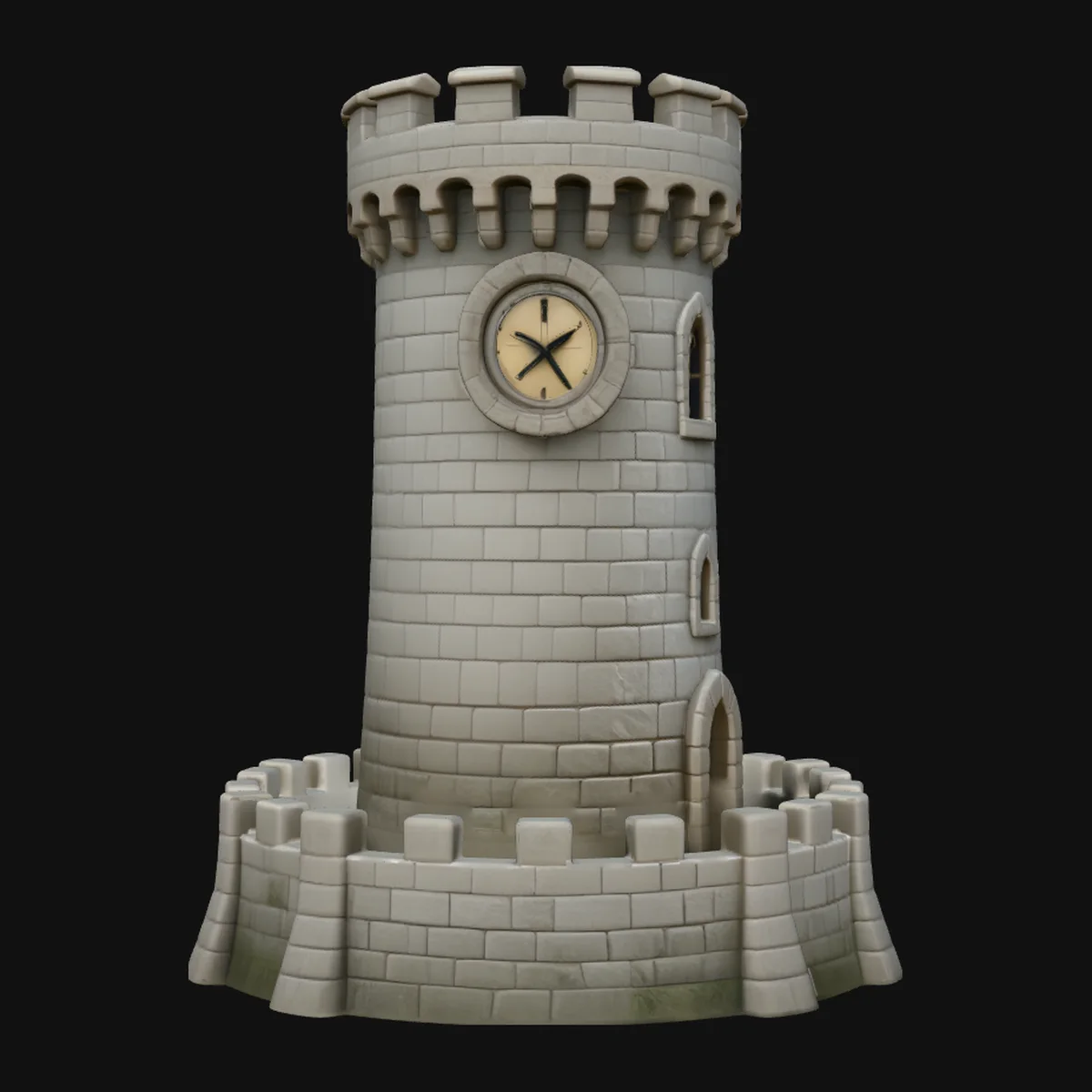 Medieval Clock Tower Model Design 4