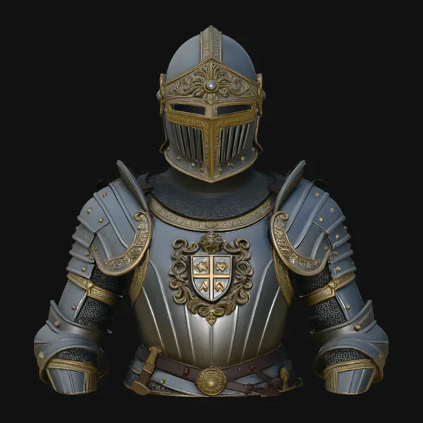 Medieval Knight Armor Bust Statue Design 1